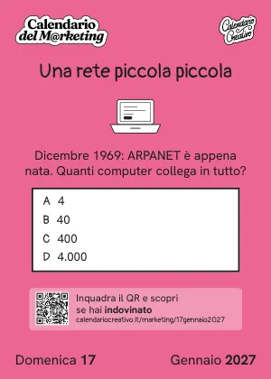 Foglio di domenica 17 gennaio 2027 del Calendario del Marketing 2027: Una rete piccola piccola