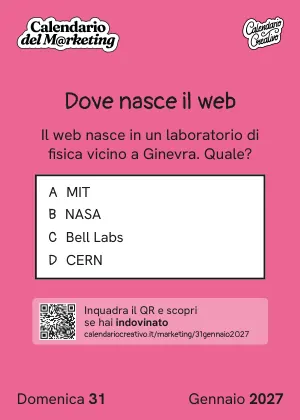 Foglio di domenica 31 gennaio 2027 del Calendario del Marketing 2027: Dove nasce il web
