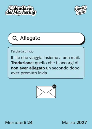 Foglio di mercoledì 24 marzo 2027 del Calendario del Marketing 2027: Allegato