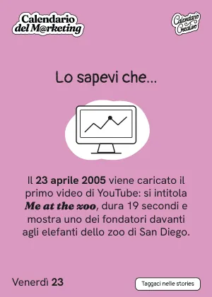 Foglio di venerdì 23 aprile 2027 del Calendario del Marketing 2027: Lo sapevi che...