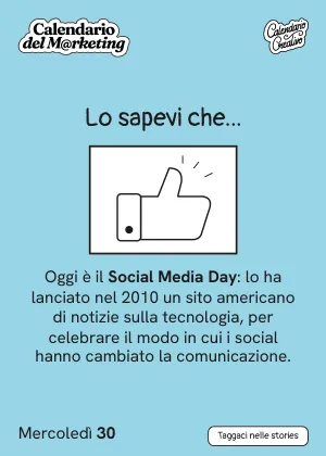 Foglio di mercoledì 30 giugno 2027 del Calendario del Marketing 2027: Lo sapevi che...